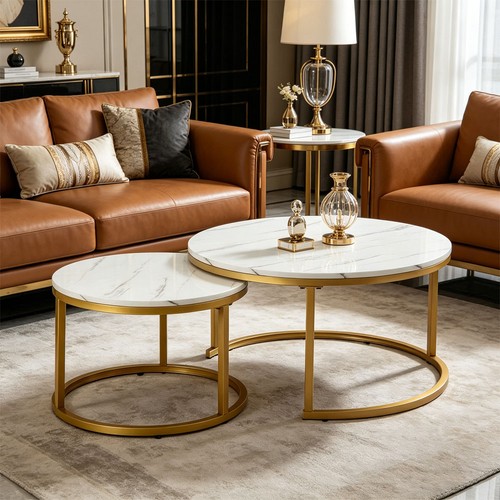 Set round coffee table - set,