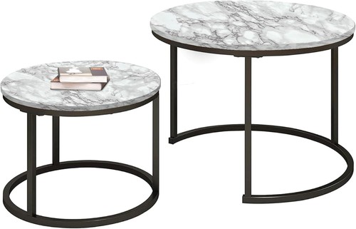 Round nesting coffee table set - table,