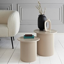 Fluted Nesting side tables set