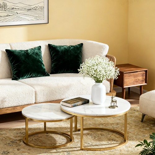 Round nesting coffee tables - coffee,